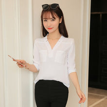 Load image into Gallery viewer, Brand Office Blouse Shirt White