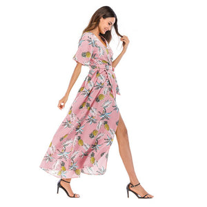 V-Neck Women Vestidos Robe Femme