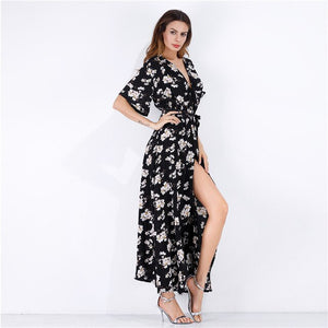 V-Neck Women Vestidos Robe Femme