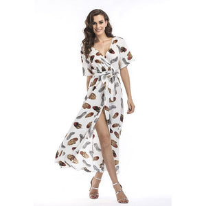 V-Neck Women Vestidos Robe Femme