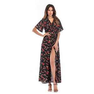 V-Neck Women Vestidos Robe Femme