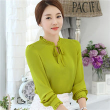 Load image into Gallery viewer, Feminina Striped Chiffon Chemise Femme Office