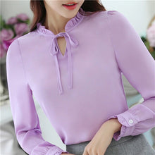 Load image into Gallery viewer, Feminina Striped Chiffon Chemise Femme Office