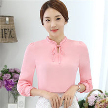 Load image into Gallery viewer, Feminina Striped Chiffon Chemise Femme Office