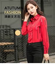 Load image into Gallery viewer, Harajuku Slim White Women Blouse Shirt